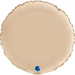 Cream Satin Round 18" Grabo Pkt