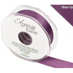 Damson Eleganza Double Faced Satin Ribbon 25mm X 20m