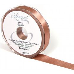 Deep Rose Gold Eleganza Double Faced Satin Ribbon 15mm X 20m