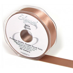 Deep Rose Gold Eleganza Double Faced Satin Ribbon 25mm X 20m