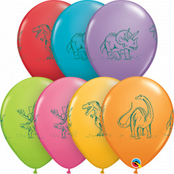 Dinosaurs In Action 11" Festive Assorted (50ct) Tw