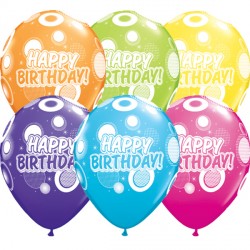 Dots & Glitz Birthday 11" Tropical Assorted (25ct) Ygx