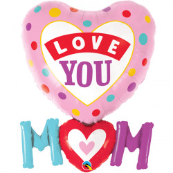 Dots Love You M(heart)m 33" Shape Group B Pkt Yte