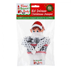 Elves Behavin' Badly Elf Knitted Sweater Snow Scene Design