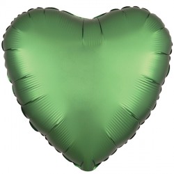 Emerald Satin Luxe Heart Standard S15 Flat A