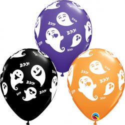 Emoticon Ghost 11" Orange, Onyx Black & Purple Violet (25ct) Ygx