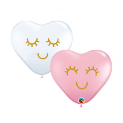 Eyelashes 6" Heart Pink & White Assortment (100ct) Tg