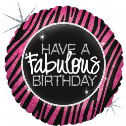 Fabulous Zebra Happy Birthday 9" Flat
