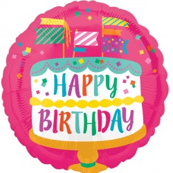 Fancy Flags Cake Happy Birthday Standard S40 Pkt