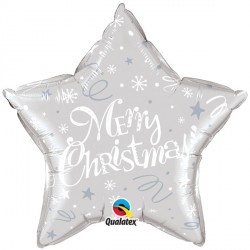 Festive Silver Merry Christmas 20" Pkt Im