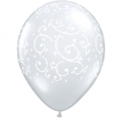 Filigree & Hearts-a-round 11" Diamond Clear (50ct) Tw