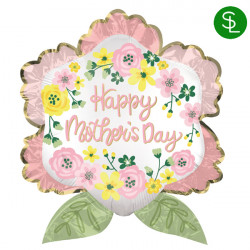Flower Satin Happy Mother's Day Shape P35 Pkt (25" X 27")