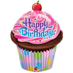 Frosted Cupcake Birthday 14" Mini Shape Flat Jw