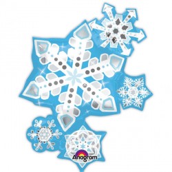 Frosty Snowflakes Cluster Shape P40 Pkt (26" X 35")