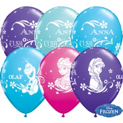 Frozen Anna, Elsa & Olaf 11" Wild Berry, Caribbean Blue, Purple Violet & Robin's Egg Blue (25ct) Lbc