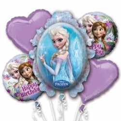 Frozen Birthday 5 Balloon Bouquet P75 Pkt