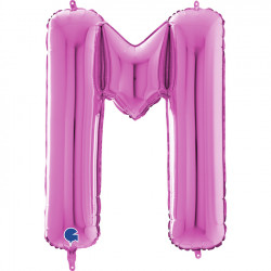 Fuchsia Letter M Shape 26" Pkt
