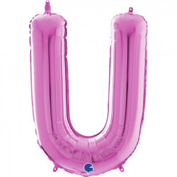 Fuchsia Letter U Shape 26" Pkt