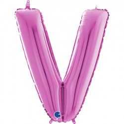 Fuchsia Letter V Shape 26" Pkt