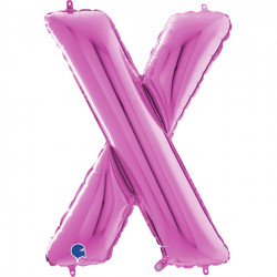 Fuchsia Letter X Shape 26" Pkt