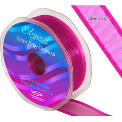 Fuchsia Satin Edge Organza Ribbon 25mm X 25m