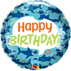 Fun Sharks Birthday 18" Pkt If