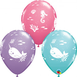 Fun Under The Sea 11" Caribbean Blue, Spring Lilac & Rose (25ct) Ygx