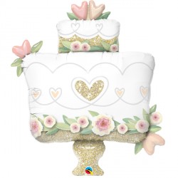 Glitter Gold Wedding Cake 41" Shape Group C Pkt Yzp