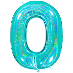 Glitter Holo Tiffany Number 0 Shape 40" Pkt
