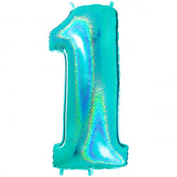 Glitter Holo Tiffany Number 1 Shape 40" Pkt