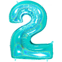 Glitter Holo Tiffany Number 2 Shape 40" Pkt
