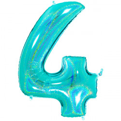Glitter Holo Tiffany Number 4 Shape 40" Pkt