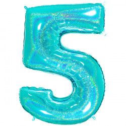 Glitter Holo Tiffany Number 5 Shape 40" Pkt