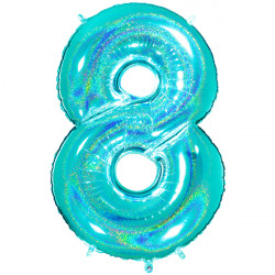 Glitter Holo Tiffany Number 8 Shape 40" Pkt