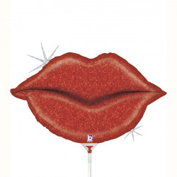 Glitter Lips 14"  Holographic Mini Shape Flat