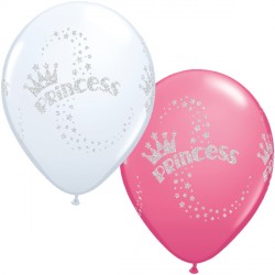 Glitter Princess 11" White & Rose (25ct) Vh