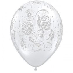 Glitter Roses-a-rnd 11" Diamond Clear (25ct) Vh