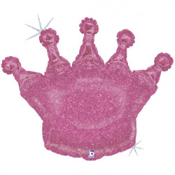 Glittering Crown Pink 36" Holo Shape D Pkt