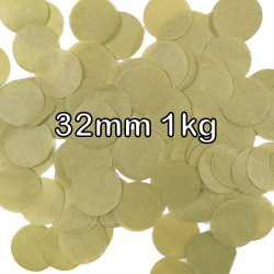 Gold 32mm Round Paper Confetti 1kg