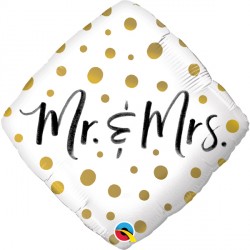 Gold Dots Mr. & Mrs. 18" Pkt If