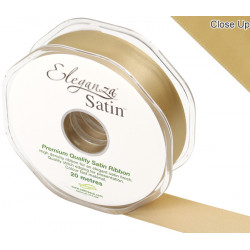 Gold Eleganza Double Faced Satin Ribbon 25mm X 20m
