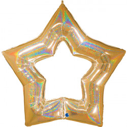 Gold Glitter Linky Star 48" Grabo Pkt