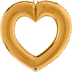 Gold Linky Heart 41" Shape C Pkt