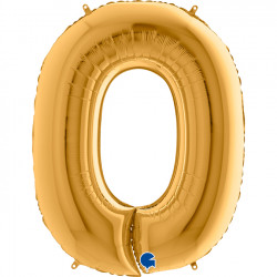 Gold Number 0 Shape 40" Pkt