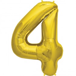 Gold Number 4 Shape 16" Pkt