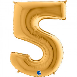 Gold Number 5 Shape 40" Pkt