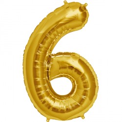 Gold Number 6 Shape 16" Pkt