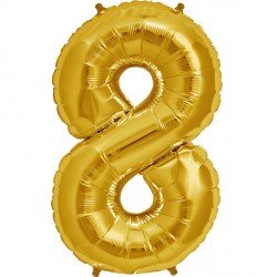 Gold Number 8 Shape 16" Pkt