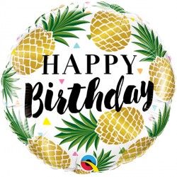 Golden Pineapples Birthday 18" Pkt If