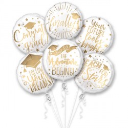 Grad Messages 6 Balloon Bouquet P60 Pkt